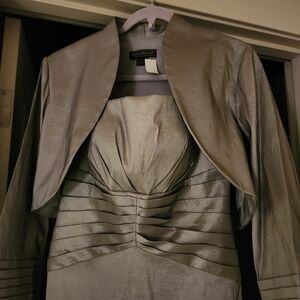 Elegant Gray Formal Dress with Jacket Jessica  Howard